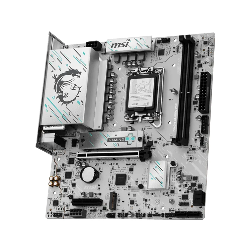 MSI Motherboard B860M GAMING WIFI DDR5 For Intel Ultra Processors White view 4